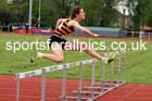 Womens Under-20s 100 metres hurdles, 2023 North Eastern Track and Field Champs., Middlesbrough Sports Village, Middlesbrough. Photo: David T. Hewitson/Sports for All Pics
